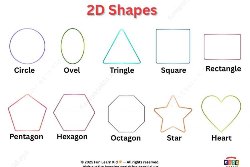 Free Printable 2D Shape Worksheets for Kids