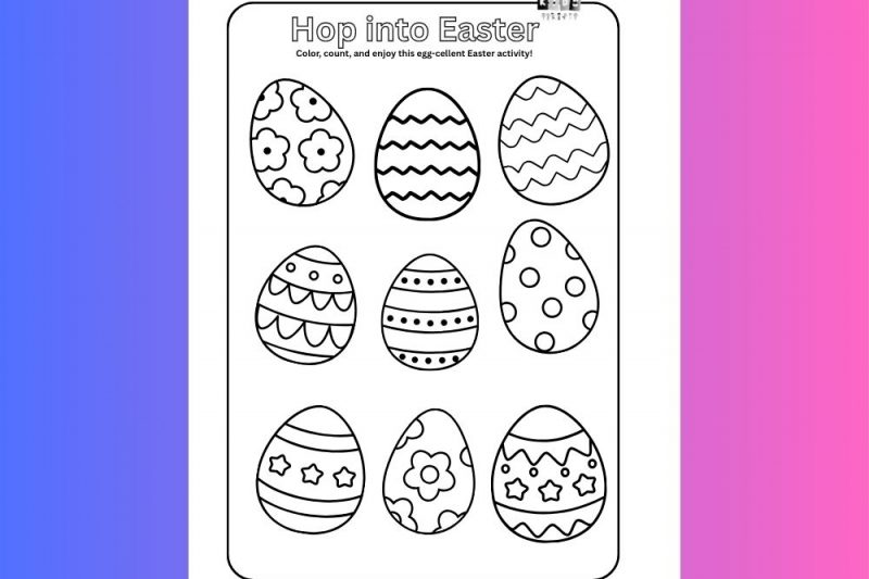 Free Easter Egg Color Fun Worksheets for Kids