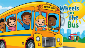 Wheels on the Bus | Fun Nursery Rhyme for Kids 4 wheel on the bus