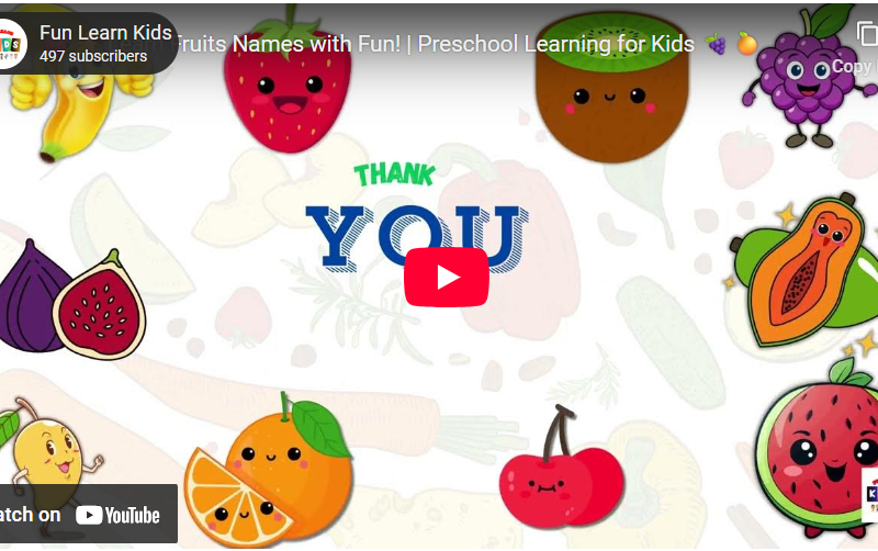 Learn Fruit Names with Fun – Preschool Learning Video for Kids