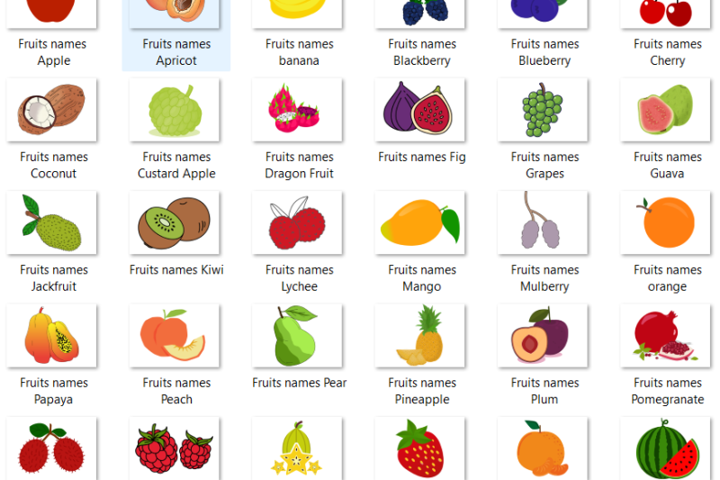 Learn fruits names flashcards – Fun Interactive Learning