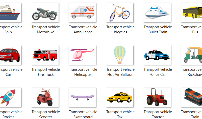 20 Free Printable flashcards Transport vehicle – Fun Interactive Learning