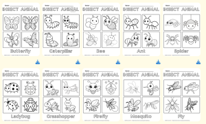 insects animal coloring worksheet thumb
