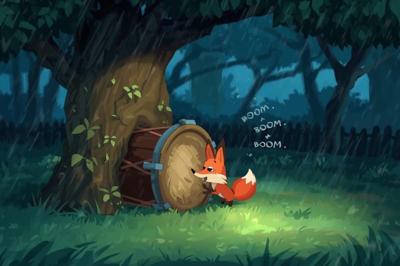 Story for kids: 🦊 The Fox and the Drum