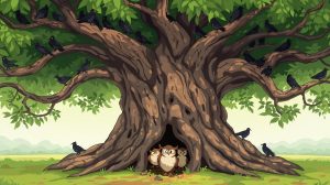 Story for kids: 🐦 The Crow and the Owl