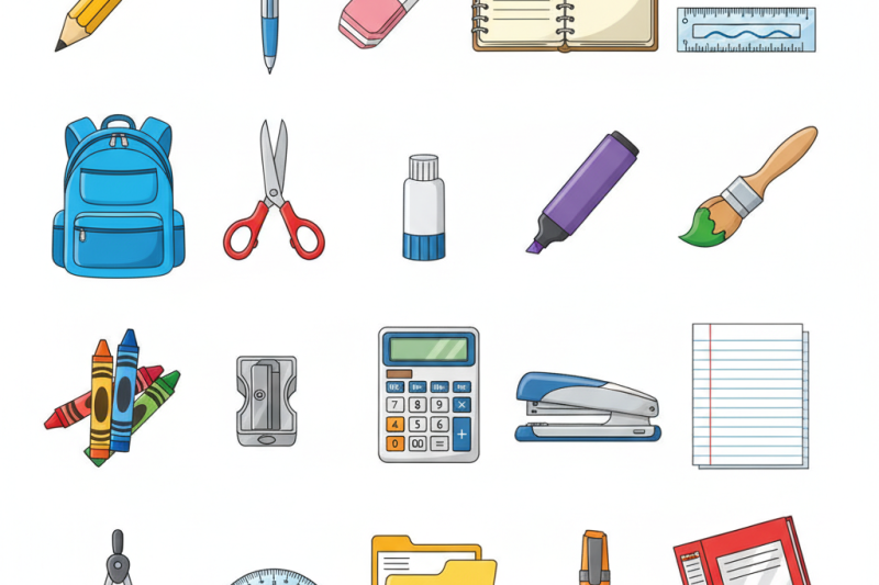 Free Printable flashcards Daily Life School Items – Fun Interactive Learning