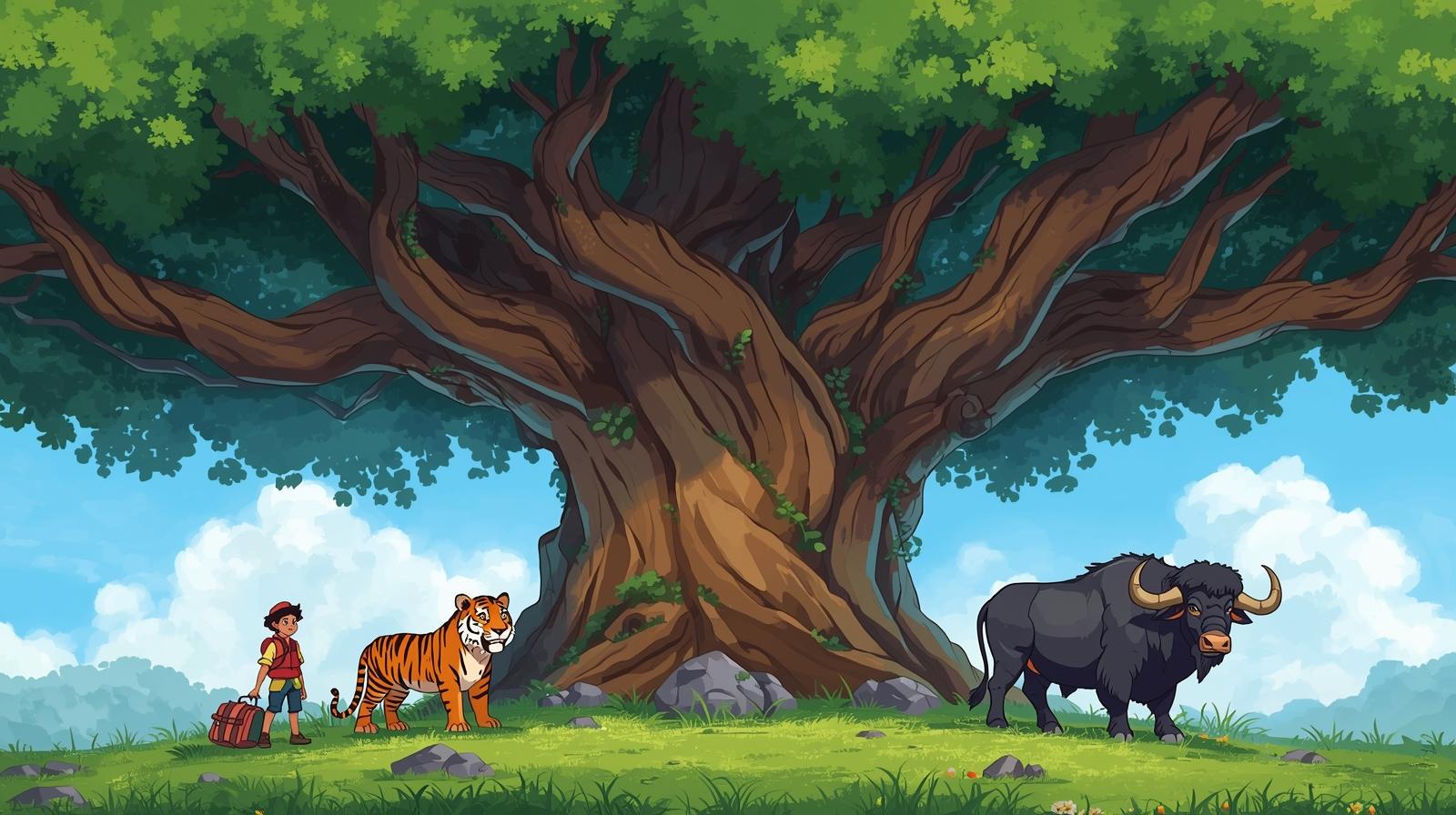 Tiger and Jackal Illustration