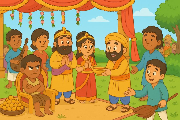 Story for kids- Merchant Story Illustration