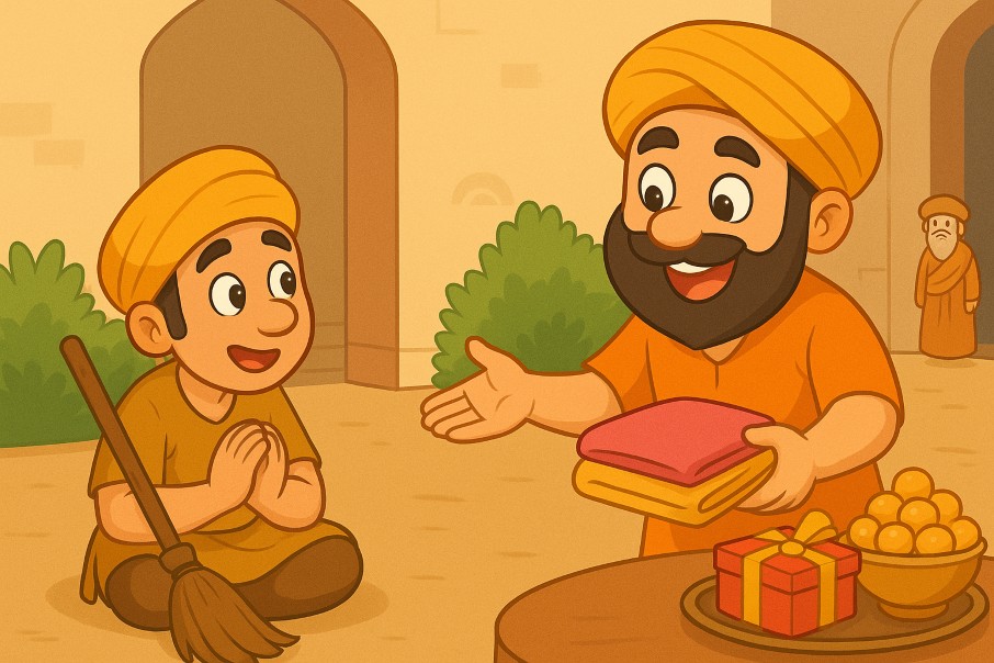 Story for kids - Merchant Story Illustration