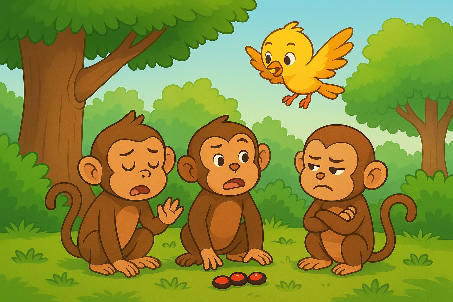 Little Bird Story for Kids - Angry monkey holding the little bird
