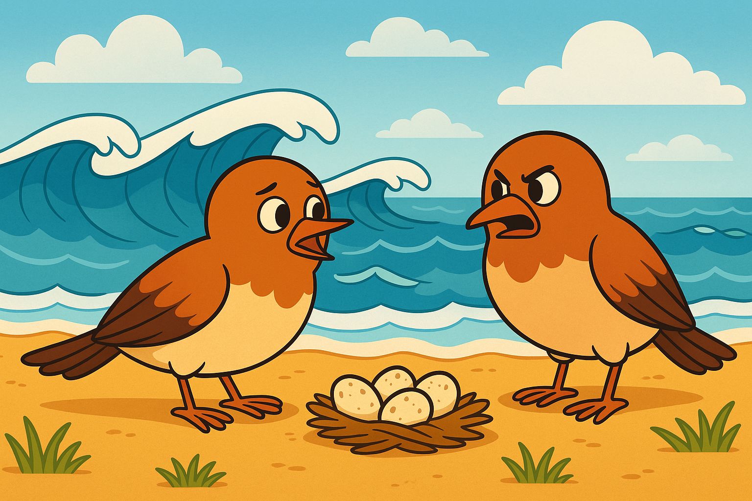 Birds and the Sea Story for Kids - Birds laying eggs