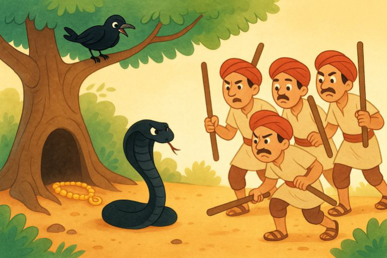 The Cobra and the Crows Story for Kids | Moral Tale from Panchatantra