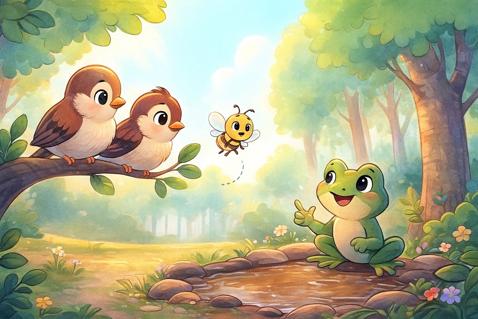 Fly joins sparrow and woodpecker to help