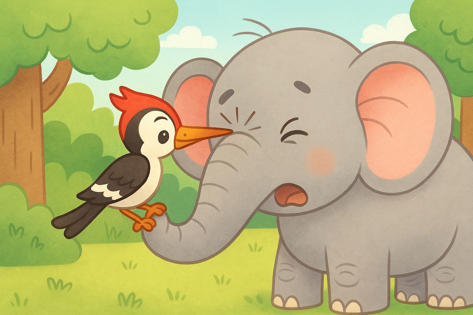 Fly buzzing near the elephant's ear