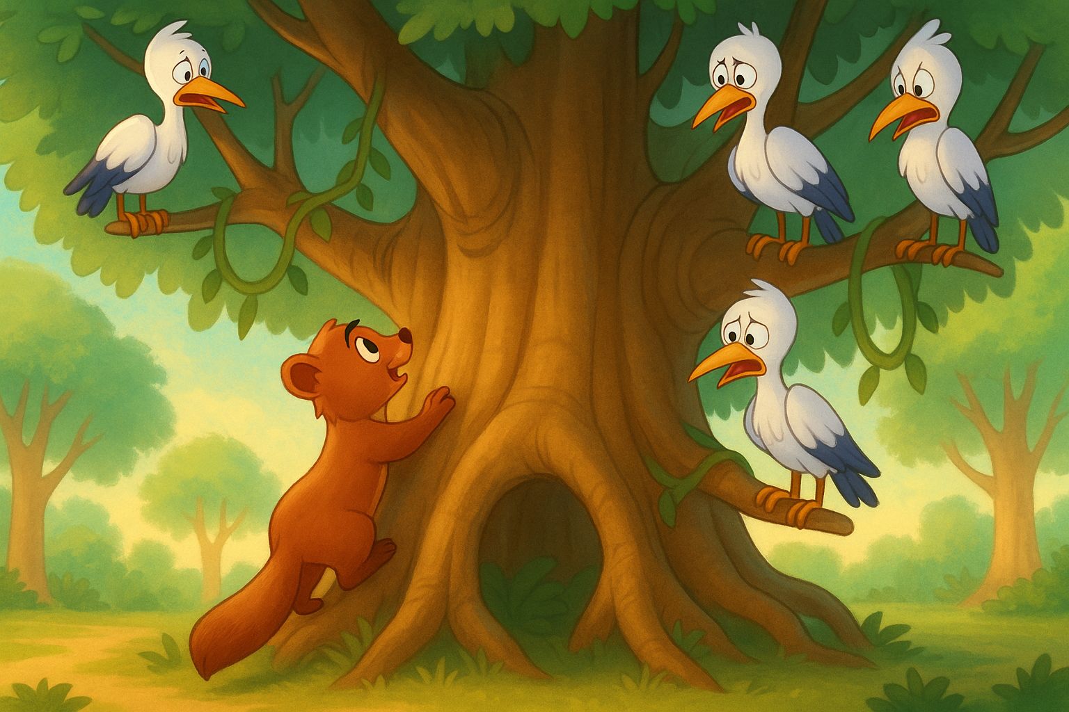 Empty banyan tree with no storks